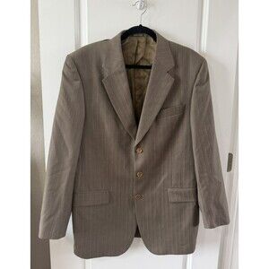 Principe Italian 42 Brown Pinstripe Wool Jacket Sport Coat Designer Made Italy